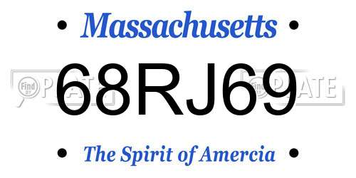 68RJ69 Massachusetts License Plate