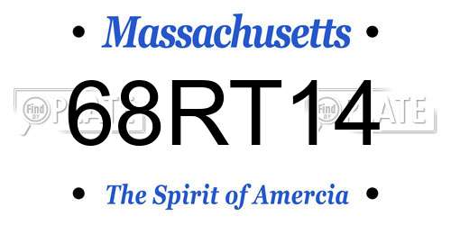 68RT14 Massachusetts License Plate