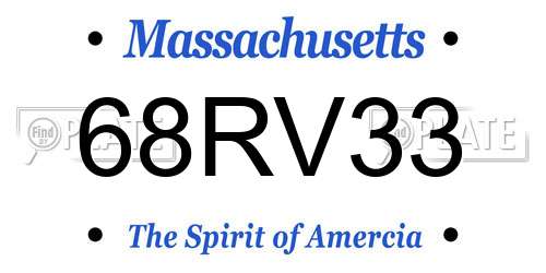 68RV33 Massachusetts License Plate