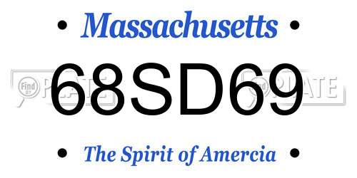 68SD69 Massachusetts License Plate