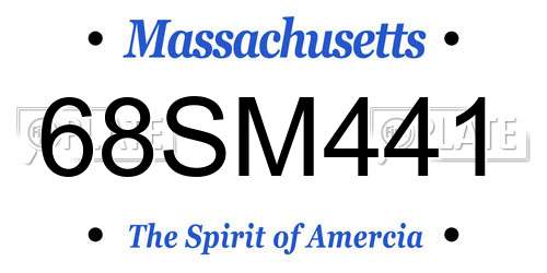 68SM441 Massachusetts License Plate