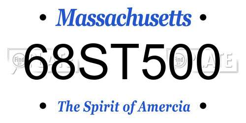 68ST500 Massachusetts License Plate