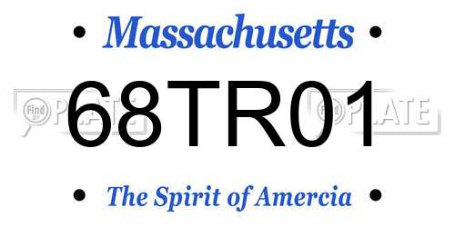 68TR01 Massachusetts License Plate