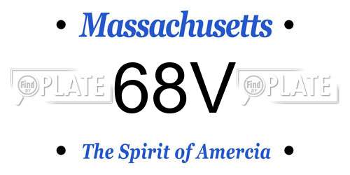 68V Massachusetts License Plate