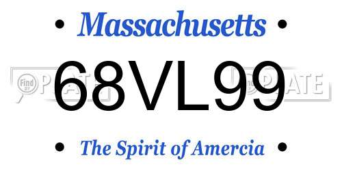 68VL99 Massachusetts License Plate