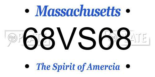 68VS68 Massachusetts License Plate