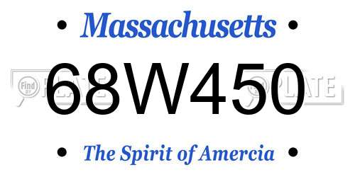 68W450 Massachusetts License Plate