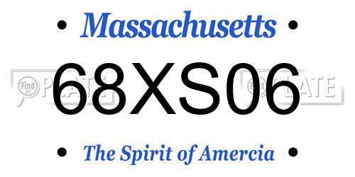 68XS06 Massachusetts License Plate