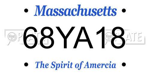 68YA18 Massachusetts License Plate