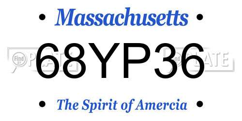 68YP36 Massachusetts License Plate