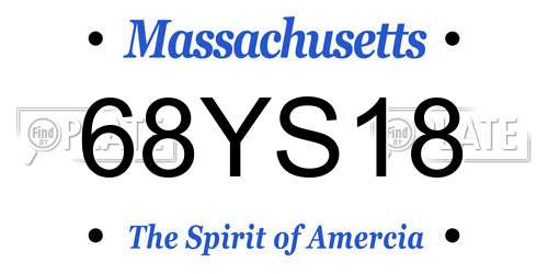 68YS18 Massachusetts License Plate