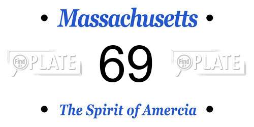 69 Massachusetts License Plate