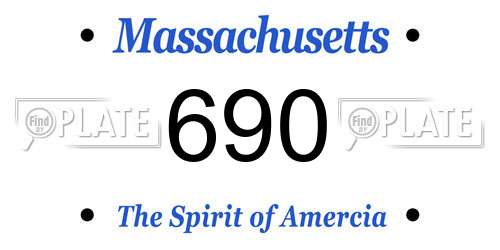 690 Massachusetts License Plate