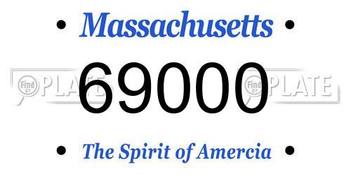 69000 Massachusetts License Plate