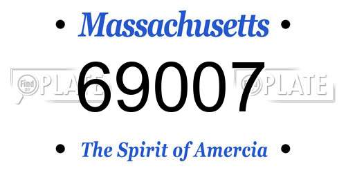 69007 Massachusetts License Plate