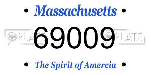 69009 Massachusetts License Plate