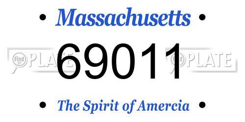 69011 Massachusetts License Plate