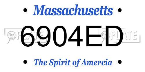 6904ED Massachusetts License Plate
