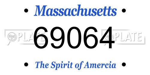 69064 Massachusetts License Plate