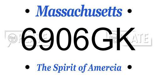 6906GK Massachusetts License Plate