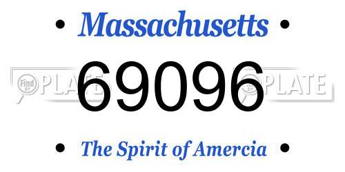 69096 Massachusetts License Plate