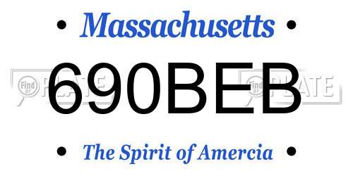 690BEB Massachusetts License Plate