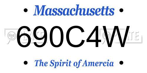 690C4W Massachusetts License Plate