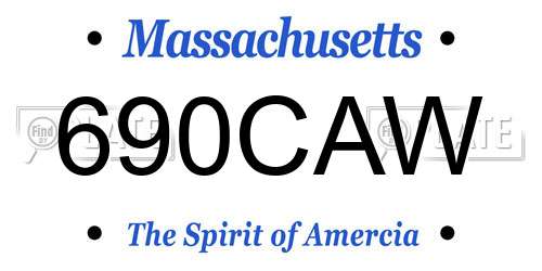 690CAW Massachusetts License Plate