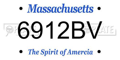 6912BV Massachusetts License Plate