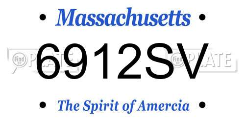 6912SV Massachusetts License Plate