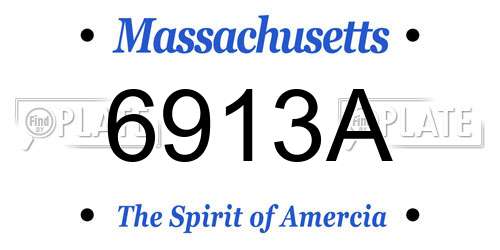 6913A Massachusetts License Plate