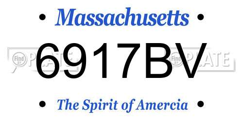 6917BV Massachusetts License Plate