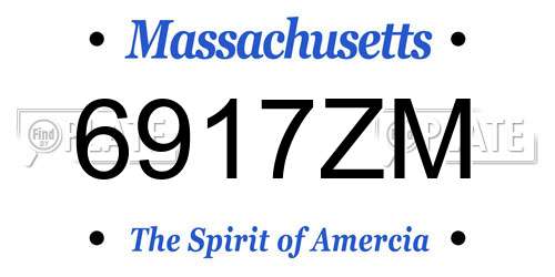 6917ZM Massachusetts License Plate