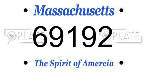69192 Massachusetts License Plate