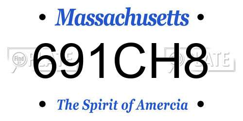 691CH8 Massachusetts License Plate