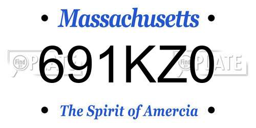 691KZ0 Massachusetts License Plate