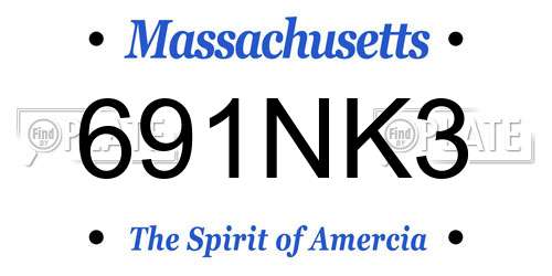 691NK3 Massachusetts License Plate
