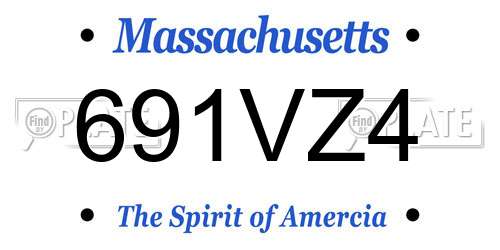 691VZ4 Massachusetts License Plate