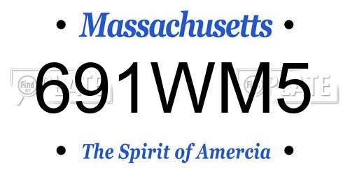 691WM5 Massachusetts License Plate
