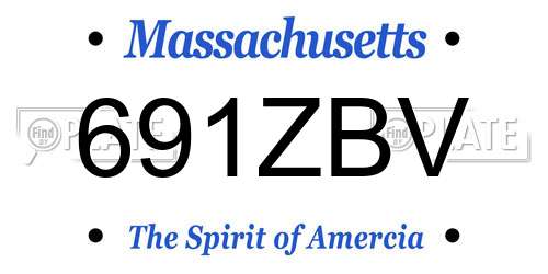 691ZBV Massachusetts License Plate