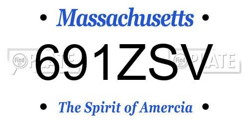 691ZSV Massachusetts License Plate