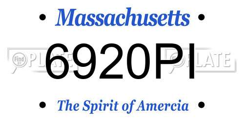 6920PI Massachusetts License Plate