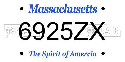 6925ZX Massachusetts License Plate