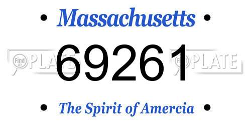 69261 Massachusetts License Plate