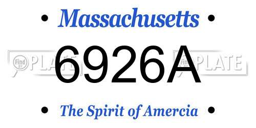 6926A Massachusetts License Plate