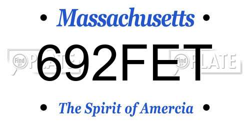 692FET Massachusetts License Plate
