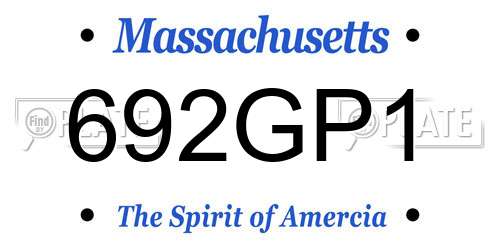 692GP1 Massachusetts License Plate