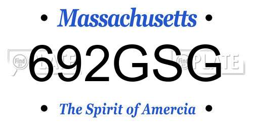 692GSG Massachusetts License Plate