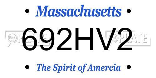 692HV2 Massachusetts License Plate