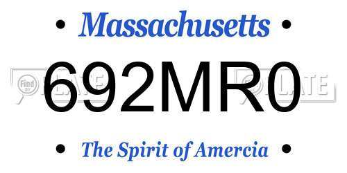 692MR0 Massachusetts License Plate